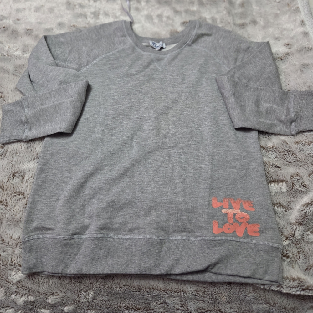 Women's Gray Sweatshirt with Pink Print